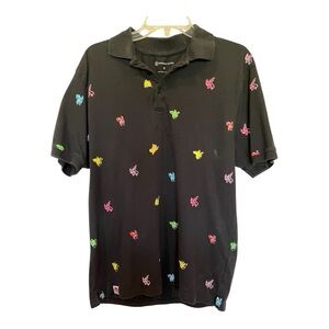 Pokemon Center Pikachu/Raichu black Pokemon polo shirt size medium